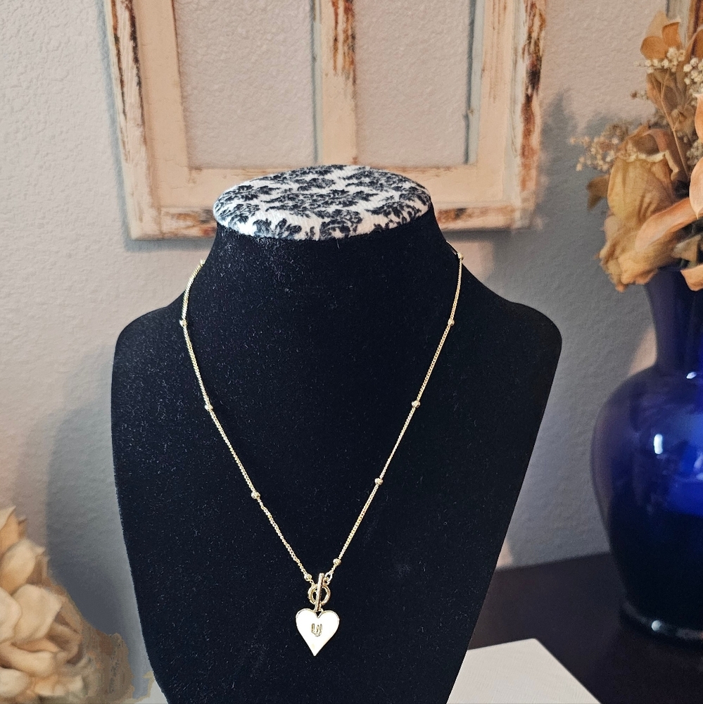 Antropologie Uncommon James Touch Of Love 14k Plated Gold Heart Necklace NWOT